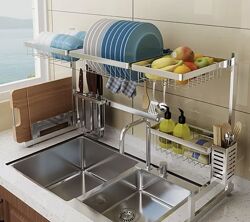 Органайзер для сушіння та зберігання посуду над мийкою
