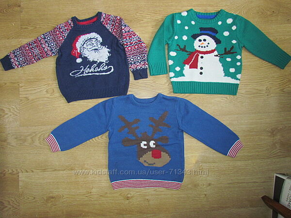 Свитера, флиски НМ, Некст, Джордж 2-3, 4-5, 6-7л снеговик, бетмен, воин