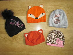 Шапочки, варежки моднице Некст, НМ, Gymboree, Pupill  Китти, кролик, лиса, 