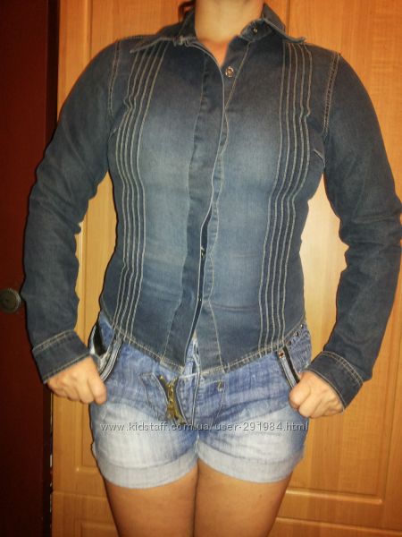 Джинсовый пиджак - рубашка, р. L - состояние нового