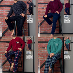 Мужская пижама флисова - комплект домашний LINDROS Расцветки в ассортименте