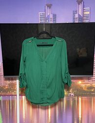 Зелёная модная рубашка Зара Zara 