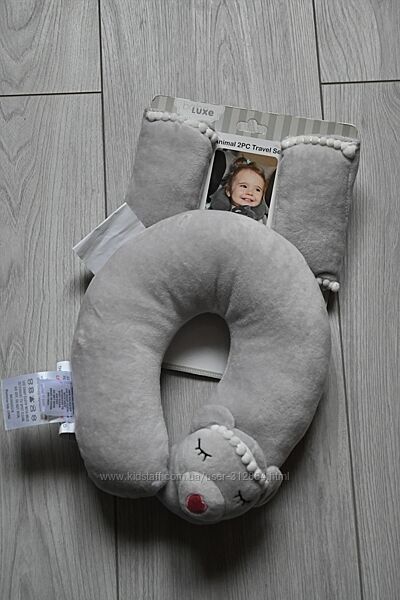 Детский набор подушка под голову и мягкие накладки, защита на ремни.