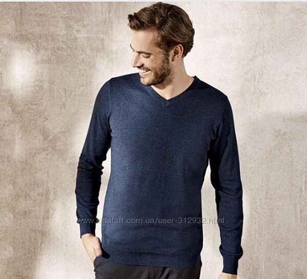 Мужской шикарный свитер-пуловер из хлопка Livergy Германия размер S 44-46