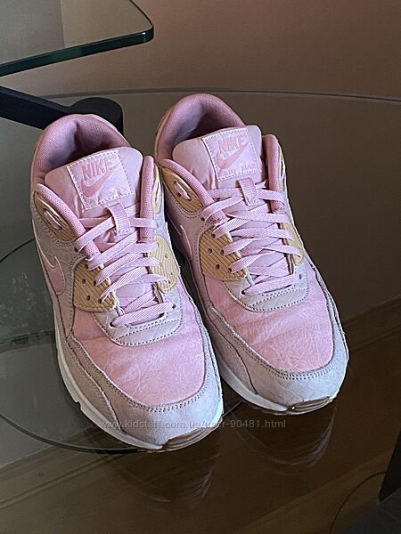 Кроссовки розовые nike wmns air max 90 prm кожа натуральная