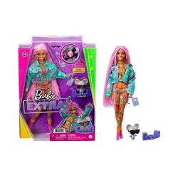Оригинал Барби Экстра Модная розовые афрокосички Barbie Extra Doll 10