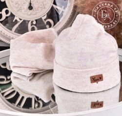 Комплект для девочки шапка и хомут / светло-розовый