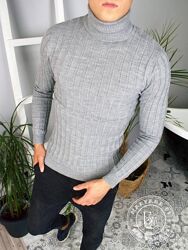 Теплий чоловічий гольф / сірий