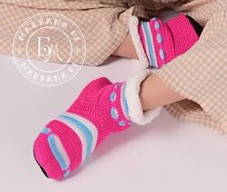 Теплі вязані тапочки-носочки
