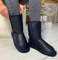 Натуральні шкіряні уггі 40 розмір / сині