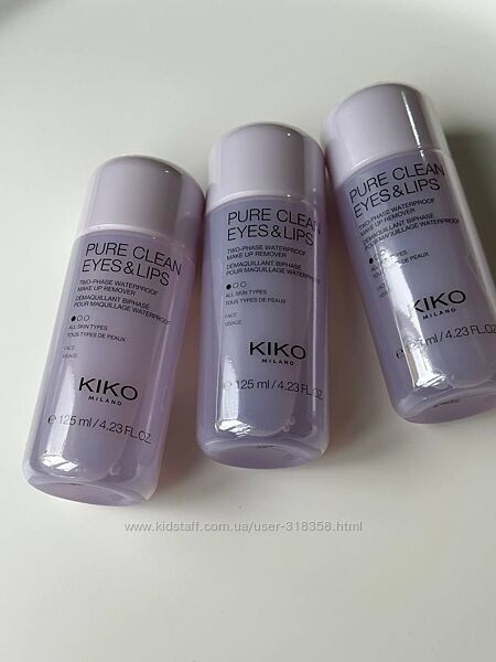 Двофазна рідина для зняття макіяжу з очей і губ Kiko Milano Pure Clean Eyes