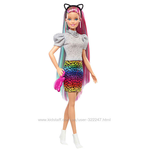 Оригінал лялька Барбі Райдужний Леопард Barbie Leopard Rainbow Hair Doll