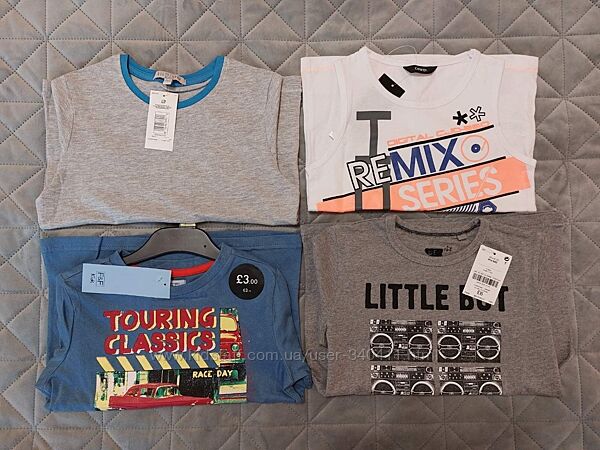 Майка, футболки Next, George, M&S, Tesco на 4-5 років, 104-110 см та більше