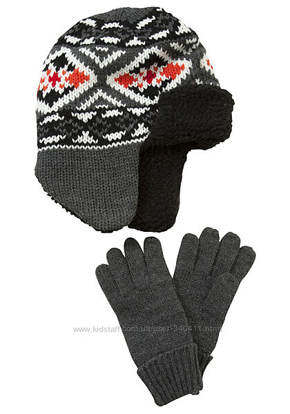 Набор шапка и перчатки Tesco на 4-6 лет