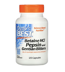 Doctors Best, горькая настойка из бетаин гидрохлорида, пепсина и горечавки