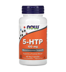 Now Foods, 5-гидрокситриптофан, 5-HTP, 100 мг, 60 капсул