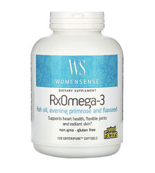 RxOmega-3, Комплекс омега для женщин, Natural Factors, 120 шт