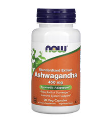 Now Foods, Ашваганда, 450 мг, 90/180 капсул