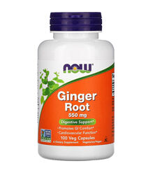 Now Foods, имбирь, 550 мг, 100 капсул
