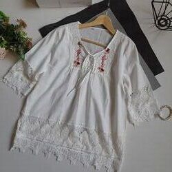 Блузка з мереживом та вишивкою р л сток