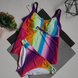 Гарний райдужний купальник танкіні від BPC collection р 18-20  сток