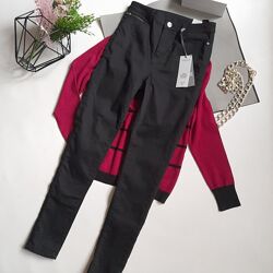 M&S чорні бавовняні скінні брюки стрейч р 12, 40 сток