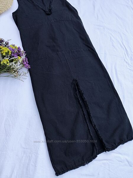 ZARA стильное чёрное коттоновое платье
