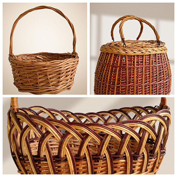Плетеные корзины, комплектом или отдельно, пасхальные для покупок, хранения
