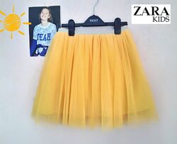 Нарядная фатиновая юбка плиссе на коттоновой подкладке Zara 12-14лет