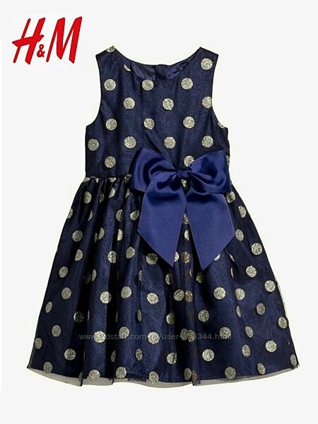Нарядное фатиновое платье в горох H&M 5-6лет