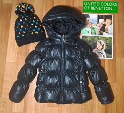 Тепла куртка пуховик для дівчинки Benetton 3-4р