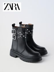 Шкіряніі черевики, ботінки з натуральної шкіри Zara 35-36