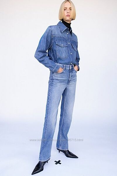 Прямые узкие джинсы Z1975 с высокой посадкой Zara - 34