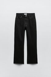 Черные прямые джинсы TRF с высокой посадкой Zara - 36