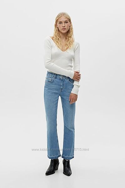 Базовые голубые  расклешенные джинсы Pull & Bear - 36, 38, 40