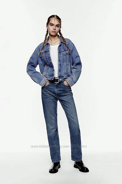 Прямые джинсы Straigh fit с высокой посадкой Zara - 34, 36, 38, 40