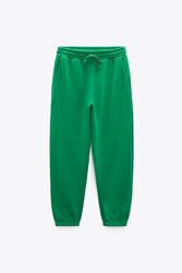 Спортивные штаны джоггеры с начесом Zara - S, M  зеленые