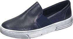 Кожаные туфли слипоны Manitu из Германии, темно синие 40р по стельке 26,5см