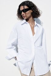 Белая рубашка из поплина с открытой спиной Zara - S
