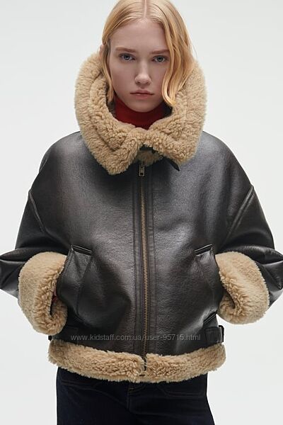 Куртка дубленка Zara - L коричневая 