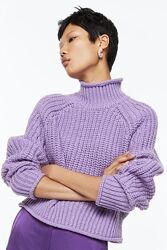 Вязаный теплый свитер с высоким воротом H&M - XS, S, M
