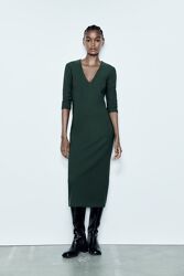 Платье миди из эластичного крепа Zara - S, M, L, XL