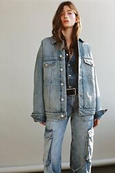 Утепленная джинсовая куртка оверсайз Zara - M-L