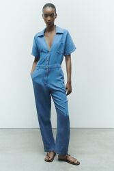 Легкий джинсовый брючный комбинезон Zara - S, M, L