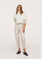 Котоновые брюки slouchy с высокой посадкой и поясом Mango - 34, 36, 38
