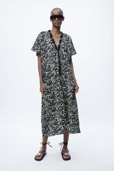 Сукня - туніка жіноча бавовняна оверсайз Zara - XS, М, L - Більшомірить