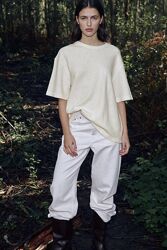 Футболка оверсайз з суміші вовни Zara - S, M екрю
