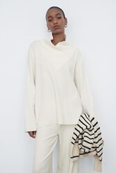 Кофта оверсайз в рубчик з високим воротом на запах Zara - S, M, L