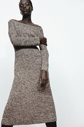 Вязана тепла меланжева сукня міді H&M -  M, L