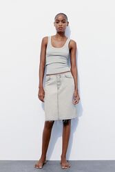 Джинсова спідниця до коліна Zara - XS, M